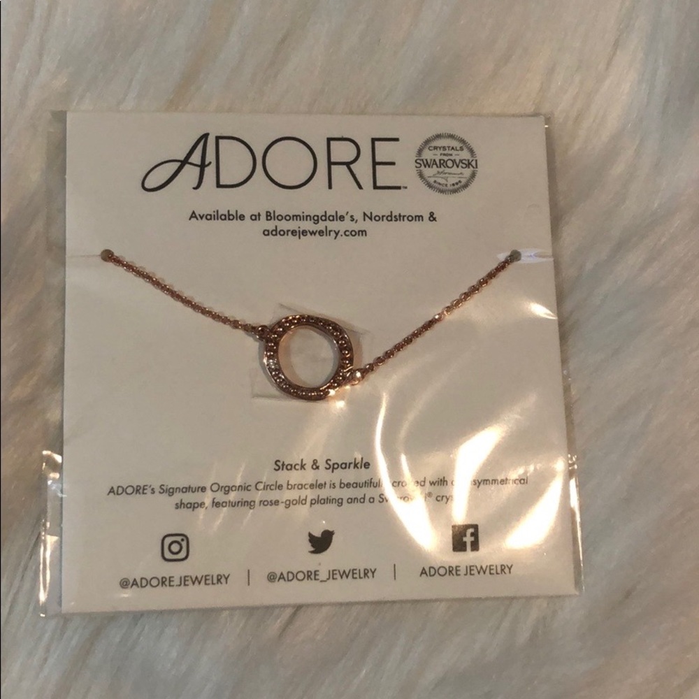 Adore Swarovski® Organic Circle Bracelet Rose Gold